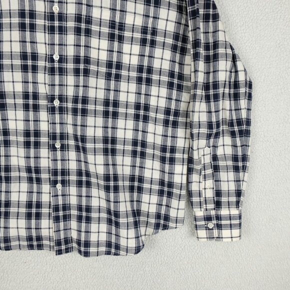 Ami Alexandre Mattiussi Shirt Mens 42 Extra Large White Black Plaid Button Down - Picture 3 of 10